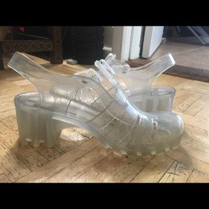 YRU Clear jelly sandals with heel”jealousea”